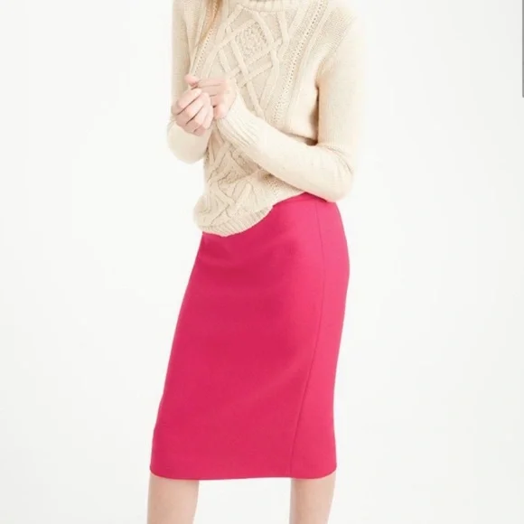 J. Crew - No. 2 Pencil Skirt in Hot Pink Neon Flamingo - Picture 4 of 5